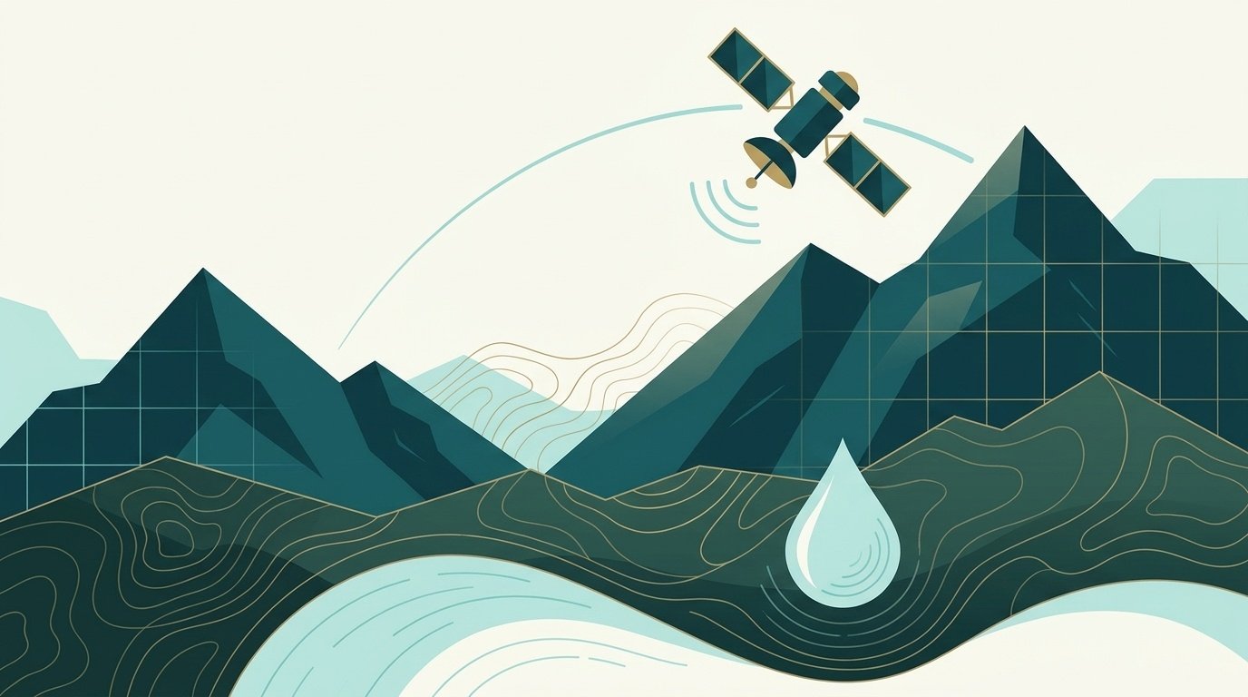 Geospatial, terrain, satellite and water illustration from Al Roaya's original website